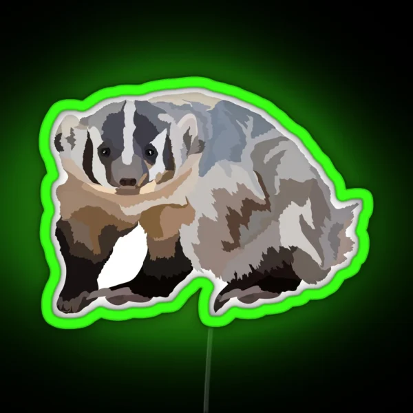 A Is For American Badger RGB Neon Sign