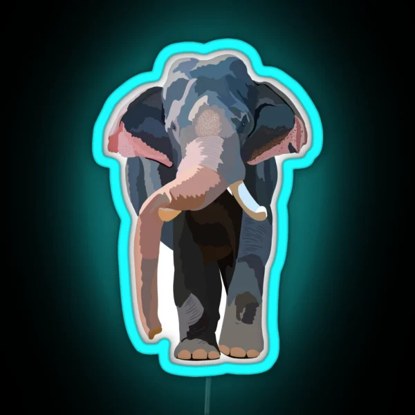 A Is For Asian Elephant RGB Neon Sign
