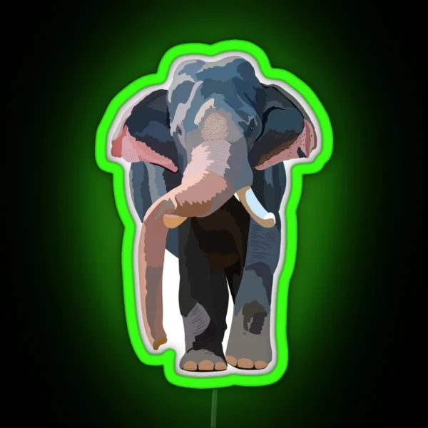 A Is For Asian Elephant RGB Neon Sign