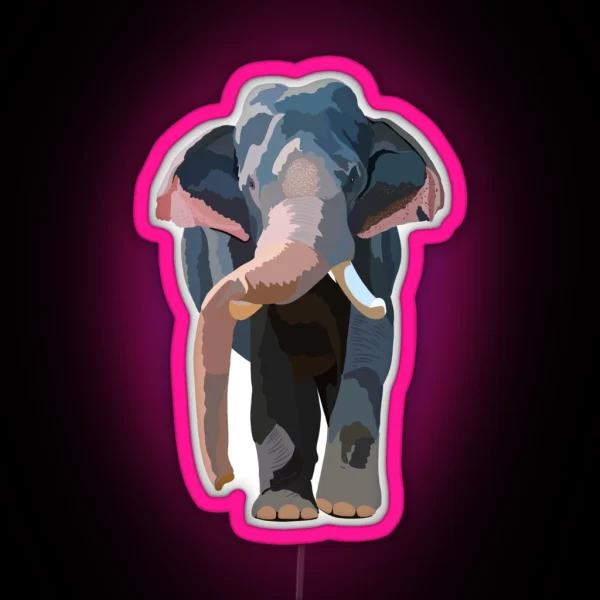A Is For Asian Elephant RGB Neon Sign
