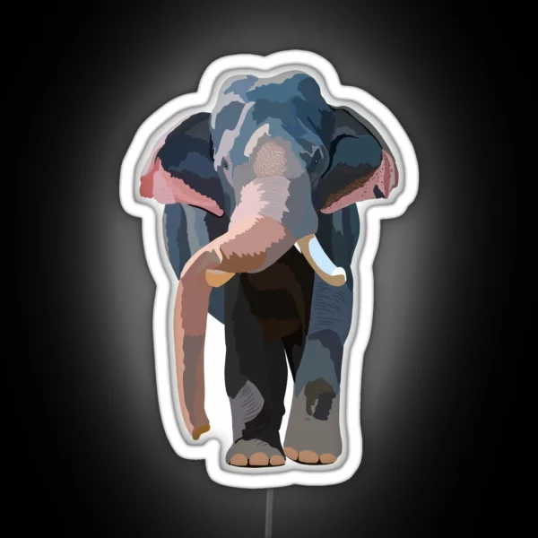 A Is For Asian Elephant RGB Neon Sign
