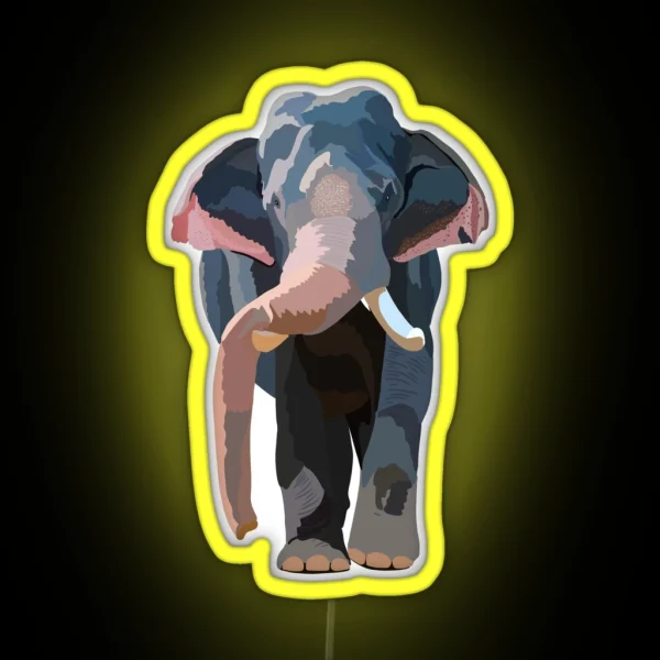A Is For Asian Elephant RGB Neon Sign