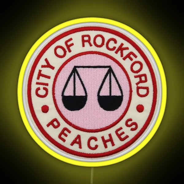 A League Of Their Own Rockford Peaches Patch RGB Neon Sign