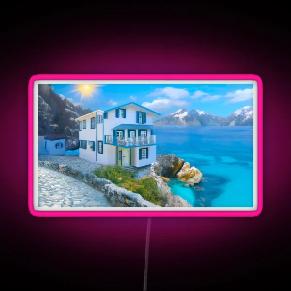 A Little Corner Of Greece RGB Neon Sign