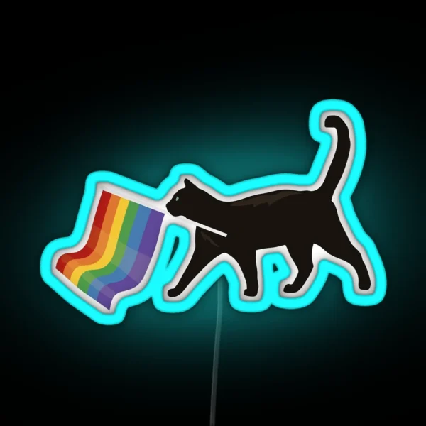 A Little Gay Cat Friend RGB Neon Sign