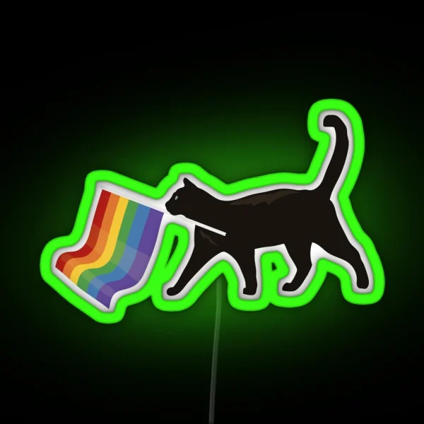 A Little Gay Cat Friend RGB Neon Sign