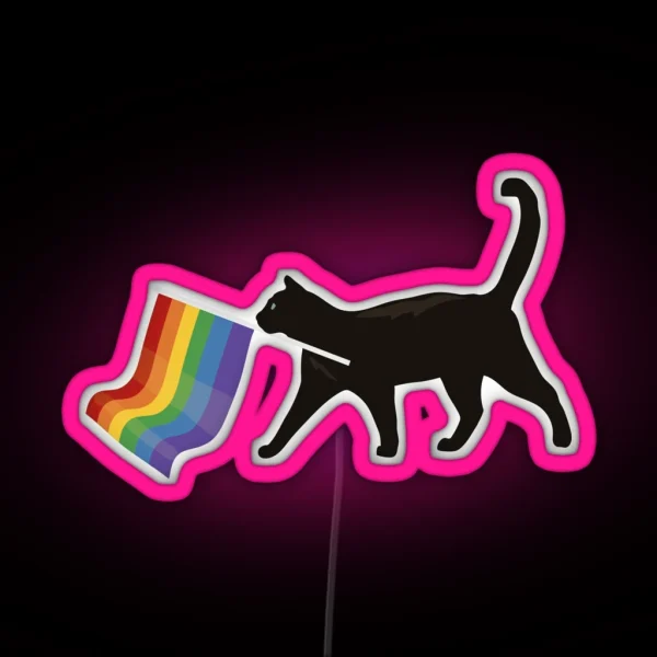 A Little Gay Cat Friend RGB Neon Sign