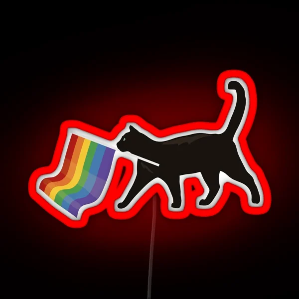 A Little Gay Cat Friend RGB Neon Sign