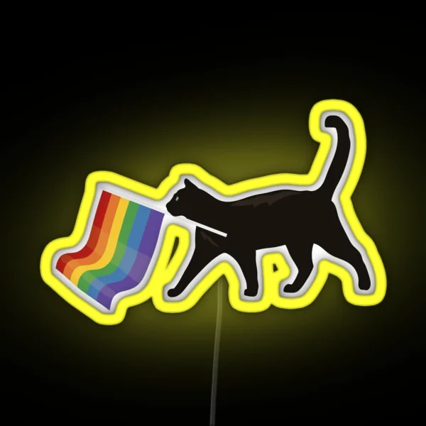 A Little Gay Cat Friend RGB Neon Sign