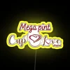 Vibrant Colorful Mega Pint Cup of Love Neon Sign Decorations