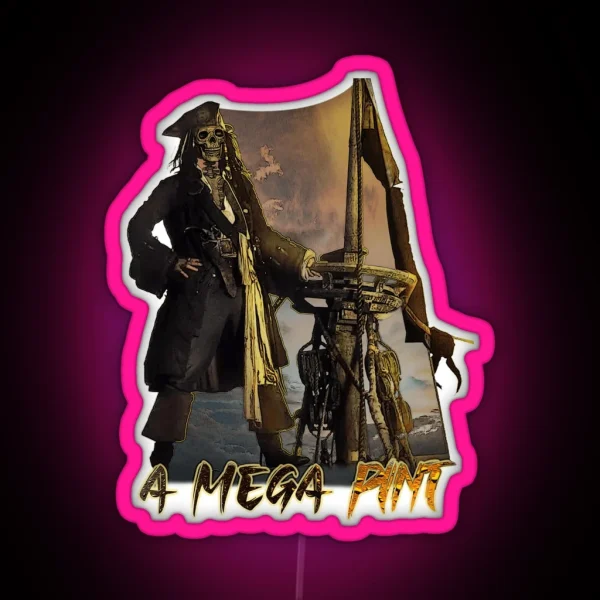 A Mega Pint Pirate A Mega Pint Johnny Mega Pint RGB Neon Sign