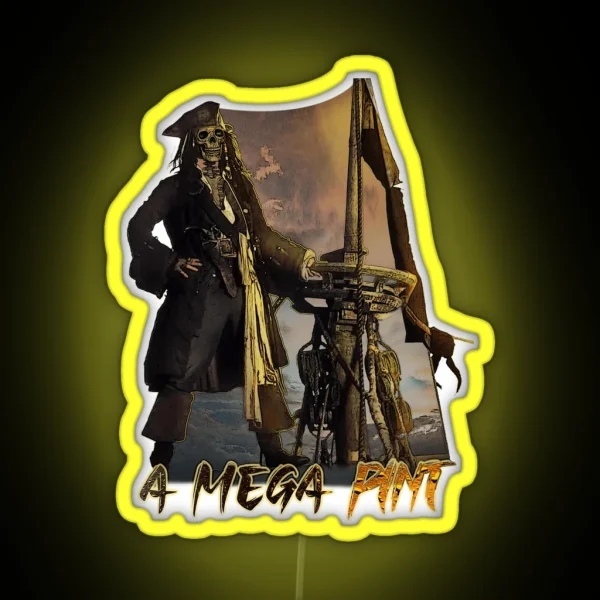 A Mega Pint Pirate A Mega Pint Johnny Mega Pint RGB Neon Sign