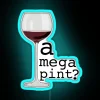 Colorful vibrant neon bar pub decor sign with Mega Pint logo.