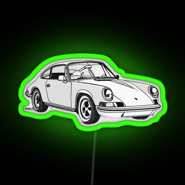 A Minimalist Porsche Illustration RGB Neon Sign