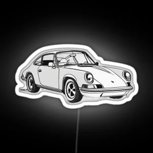 A Minimalist Porsche Illustration RGB Neon Sign