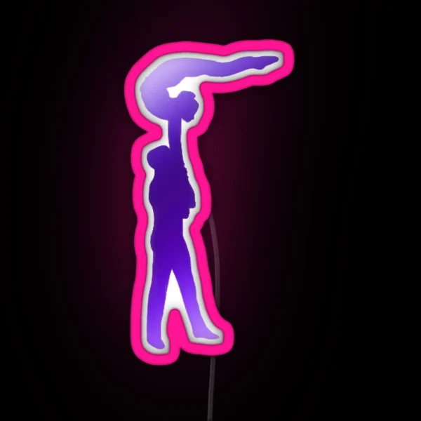 A Mixed Pair Doing Low Hand Overarch RGB Neon Sign