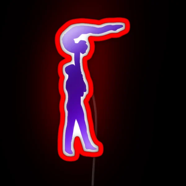 A Mixed Pair Doing Low Hand Overarch RGB Neon Sign