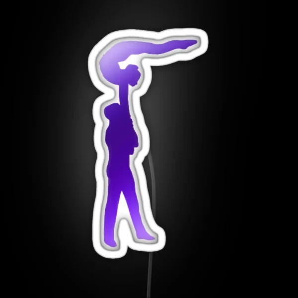A Mixed Pair Doing Low Hand Overarch RGB Neon Sign