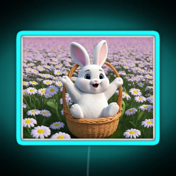 A Playful Bunny RGB Neon Sign