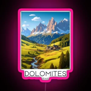 A Pop Art Travel Print Of The Dolomites Italy RGB Neon Sign