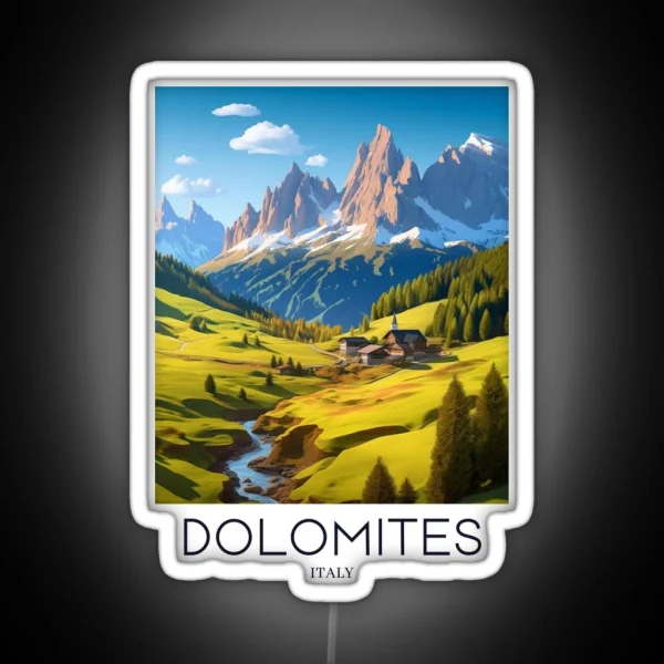 A Pop Art Travel Print Of The Dolomites Italy RGB Neon Sign