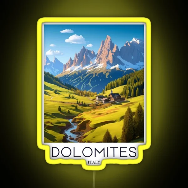 A Pop Art Travel Print Of The Dolomites Italy RGB Neon Sign