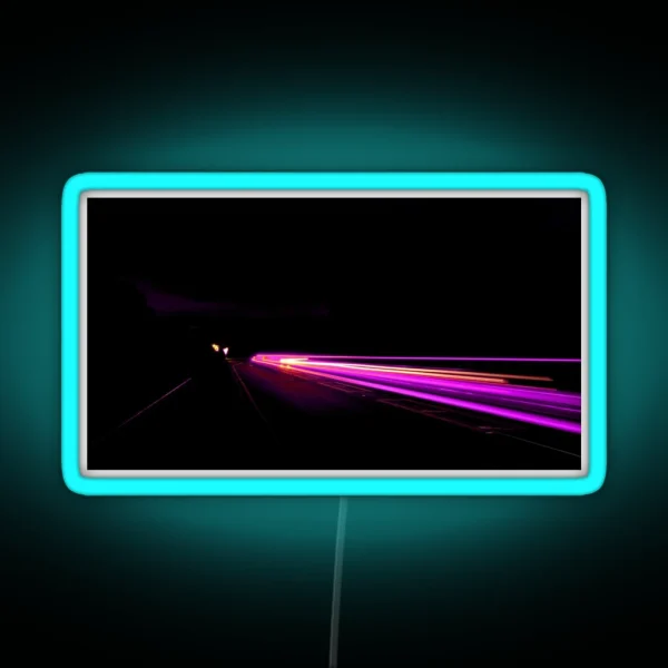 A Purple Light Trail RGB Neon Sign