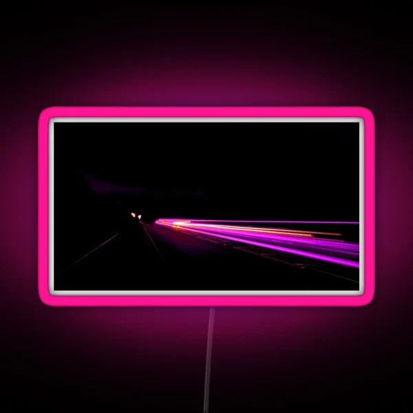A Purple Light Trail RGB Neon Sign