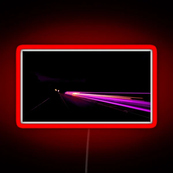A Purple Light Trail RGB Neon Sign