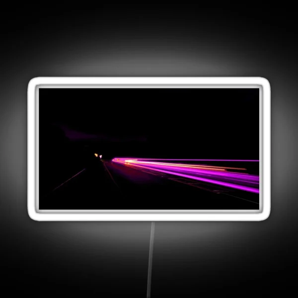 A Purple Light Trail RGB Neon Sign