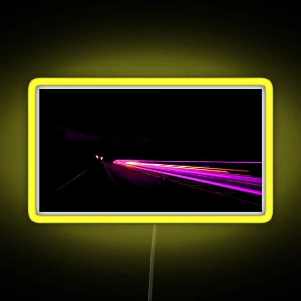 A Purple Light Trail RGB Neon Sign
