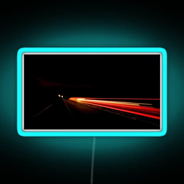 A Red Light Trail RGB Neon Sign