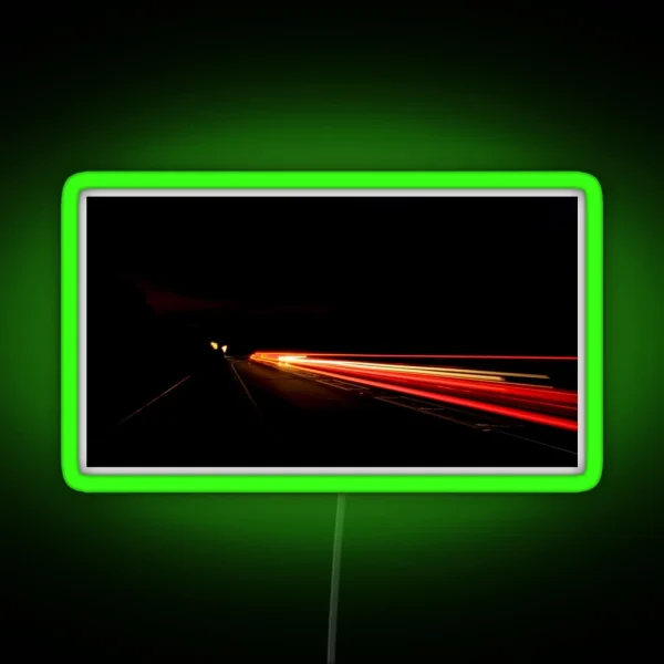 A Red Light Trail RGB Neon Sign
