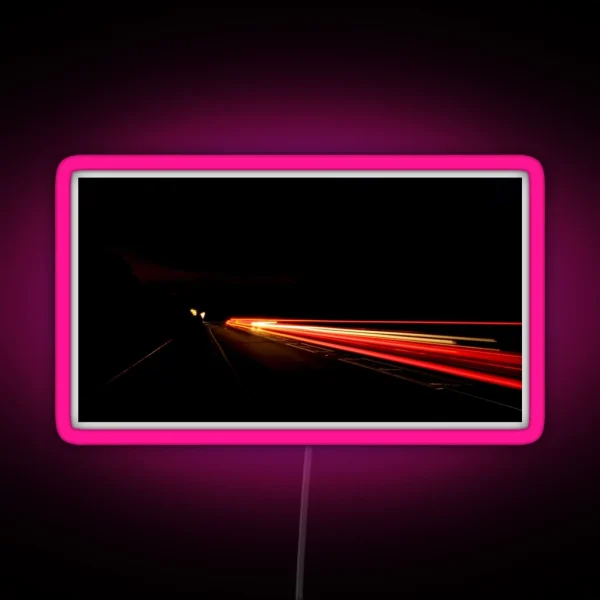 A Red Light Trail RGB Neon Sign