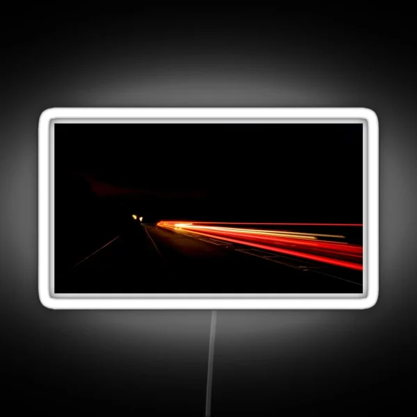 A Red Light Trail RGB Neon Sign