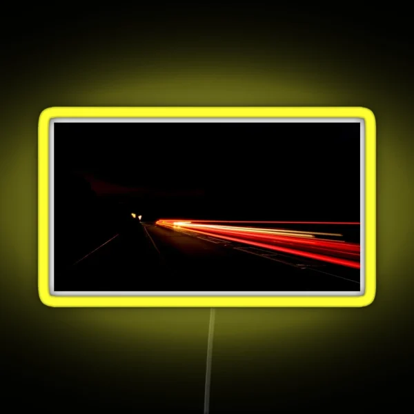 A Red Light Trail RGB Neon Sign