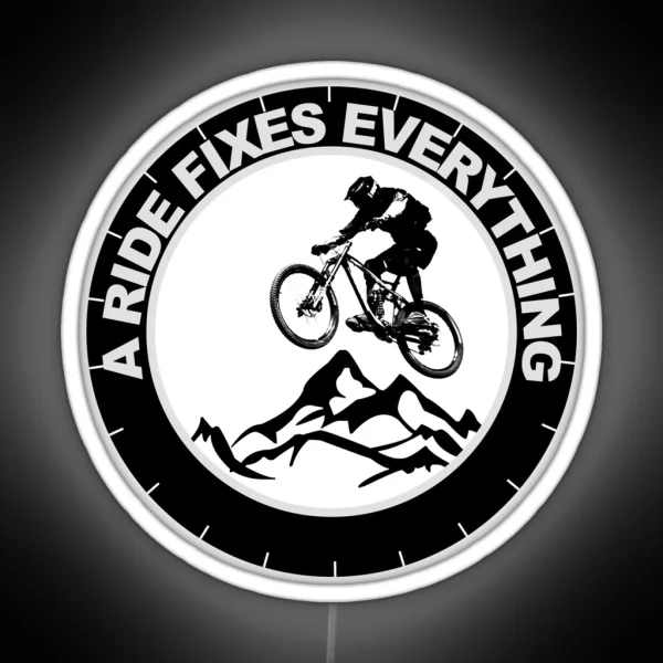 A Ride Fixes Everything Mountain Bike Cyclist RGB Neon Sign