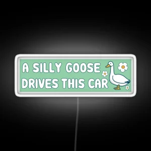 A Silly Goose Drives This Car Funny Meme Bumper RGB Neon Sign