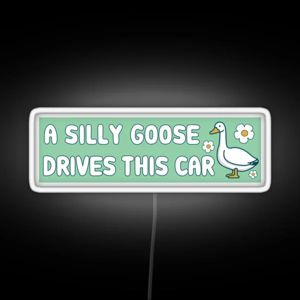 A Silly Goose Drives This Car Funny Meme Bumper RGB Neon Sign