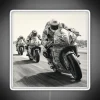 Vibrant Neon Sign Featuring Bold Superbike Race Art Design Illustration