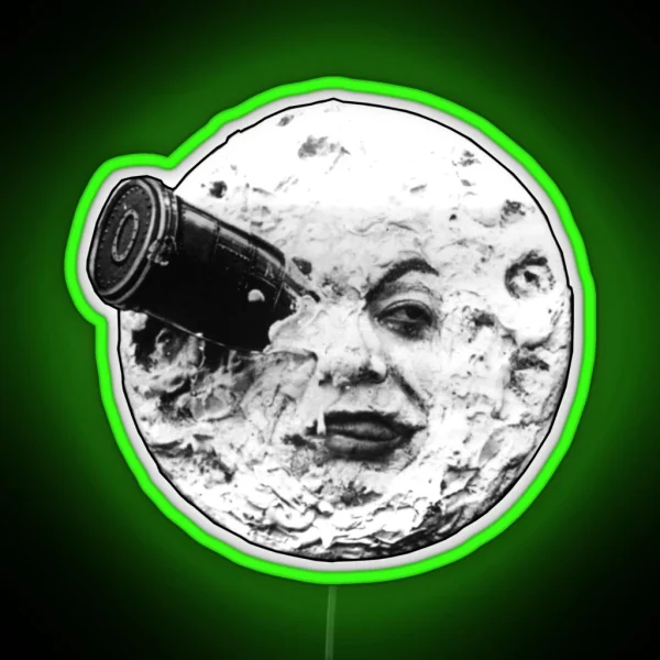 A Trip To The Moon Le Voyage Dans La Lune Face Only RGB Neon Sign