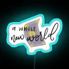 A Whole New World Handlettered Calligraphy Led RGB Neon Sign - Image 3