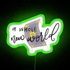 A Whole New World Handlettered Calligraphy Led RGB Neon Sign - Image 4