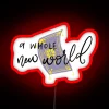 A Whole New World Handlettered Calligraphy Led RGB Neon Sign - Image 2