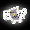 A Whole New World Handlettered Calligraphy Led RGB Neon Sign - Image 5