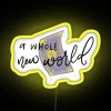 A Whole New World Handlettered Calligraphy Led RGB Neon Sign - Image 6