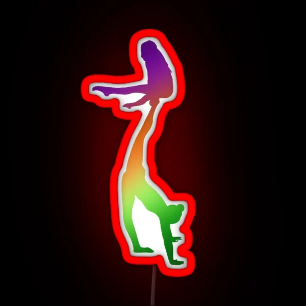 A Women S Pair Doing Straddle On Needle RGB Neon Sign