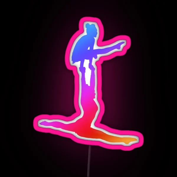 A Women S Pair Doing Straddle RGB Neon Sign