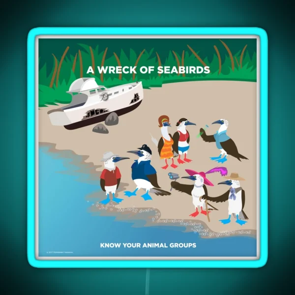 A Wreck Of Seabirds RGB Neon Sign