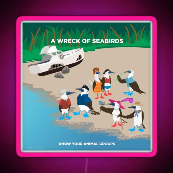 A Wreck Of Seabirds RGB Neon Sign